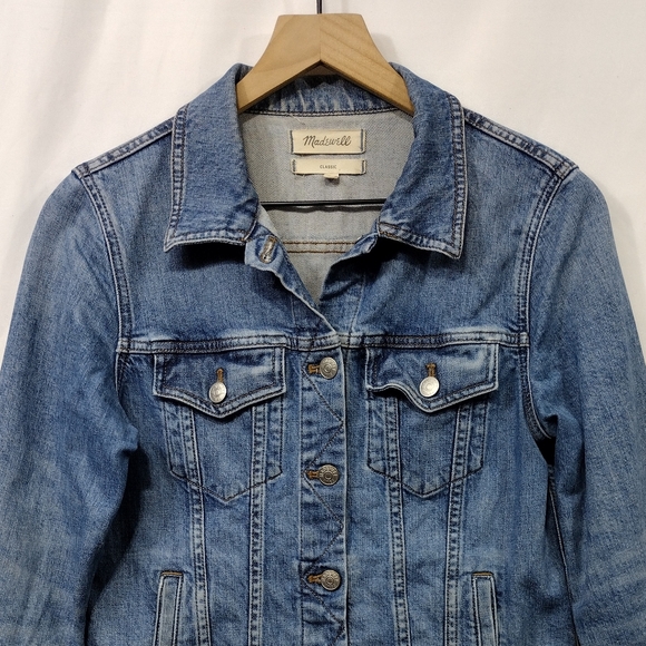 Madewell Classic Cotton Denim Jean Jacket Women's M Blue Boho Retro Y2K 90s - Picture 3 of 9